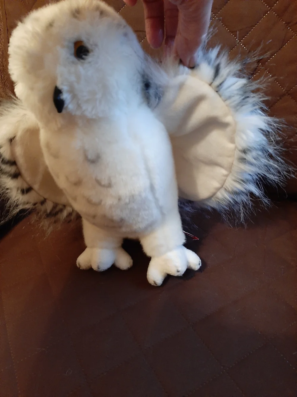 White Plush Snowy Owl Small Pet Toy - Soft Cage-Friendly Plush 11
